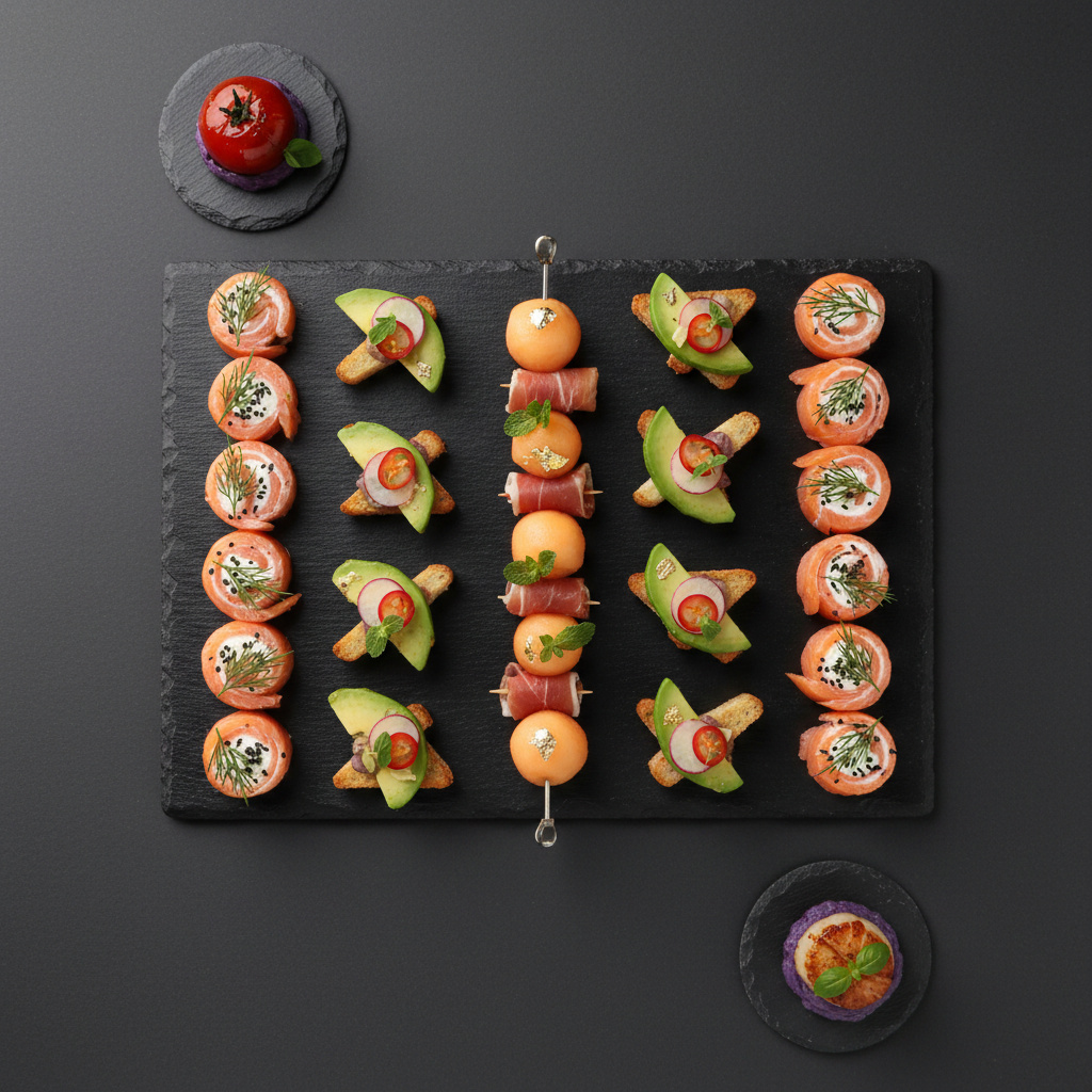 Canapés and catering display